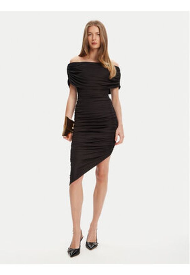 Marciano Guess Sukienka koktajlowa 5YGK06 6334A Czarny Extra Slim Fit. Kolor: czarny. Materiał: wiskoza. Styl: wizytowy