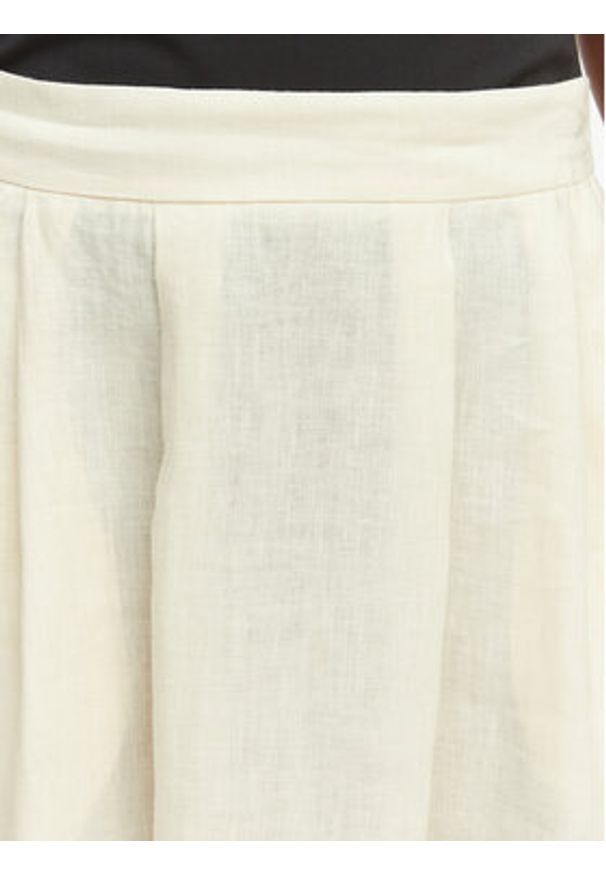 Marella Spódnica trapezowa Biada 2615101082 Écru Regular Fit. Kolor: kremowy. Materiał: len