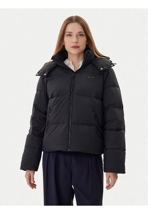 Lacoste Kurtka puchowa BF3262 Czarny Relaxed Fit. Kolor: czarny. Materiał: syntetyk