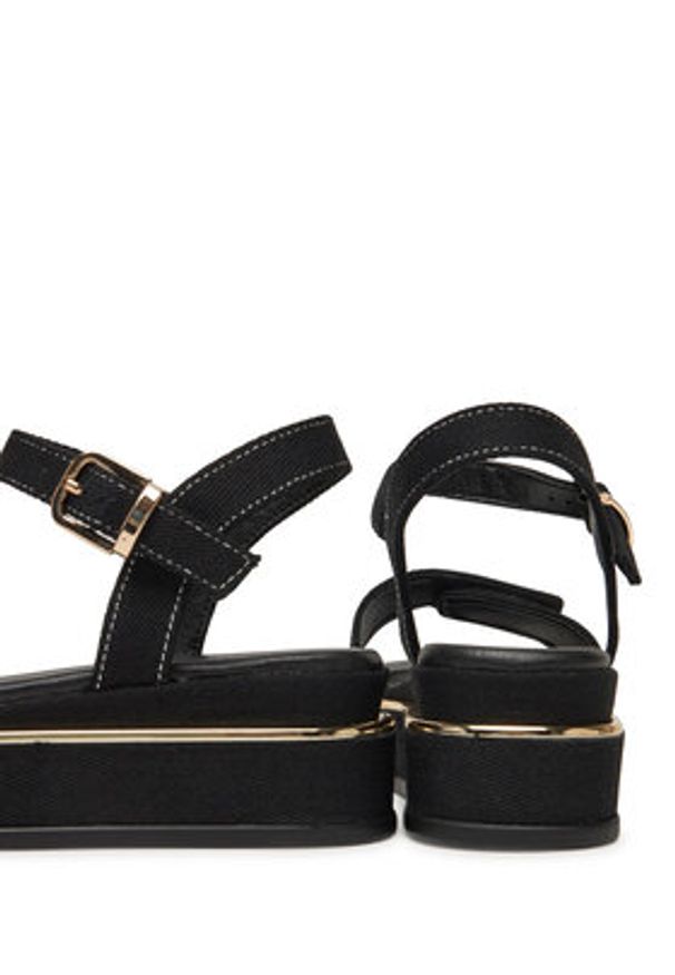 TOMMY HILFIGER - Tommy Hilfiger Sandały T3A2-33788-1828 S Czarny. Kolor: czarny. Materiał: materiał