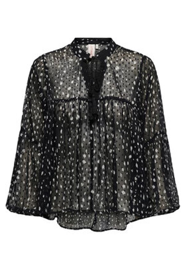only - ONLY Bluzka Aida 15283695 Czarny Loose Fit. Kolor: czarny. Materiał: syntetyk