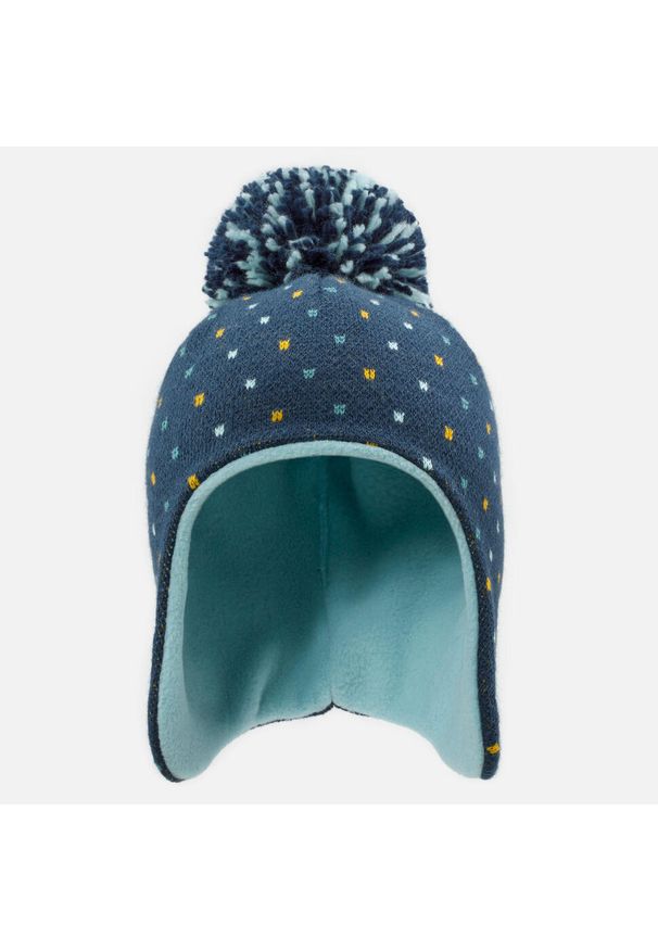 WEDZE - Czapka narciarska / na sanki dla dzieci Lugik Warm. Kolor: niebieski. Materiał: poliester, akryl, materiał. Sezon: zima. Styl: sportowy