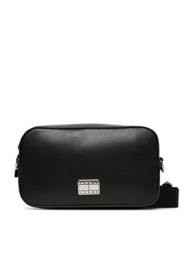Tommy Jeans Torebka Tjw American Cool Camera Bag AW0AW17570 Czarny. Kolor: czarny. Materiał: skórzane