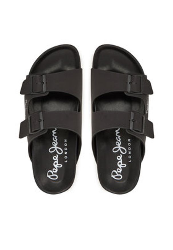 Pepe Jeans Klapki PMS90101 Czarny. Kolor: czarny. Materiał: skóra