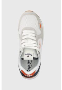 Pepe Jeans sneakersy dziecięce kolor biały. Nosek buta: okrągły. Zapięcie: sznurówki. Kolor: biały. Materiał: guma
