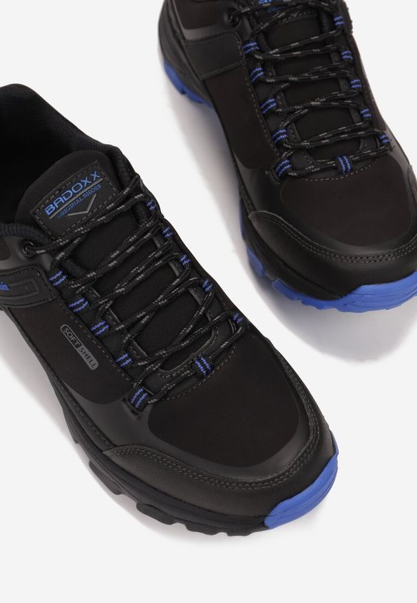 Born2be - Czarno-Niebieskie Buty Sportowe Salomene. Okazja: na spacer. Kolor: czarny. Materiał: materiał. Szerokość cholewki: normalna. Sport: turystyka piesza