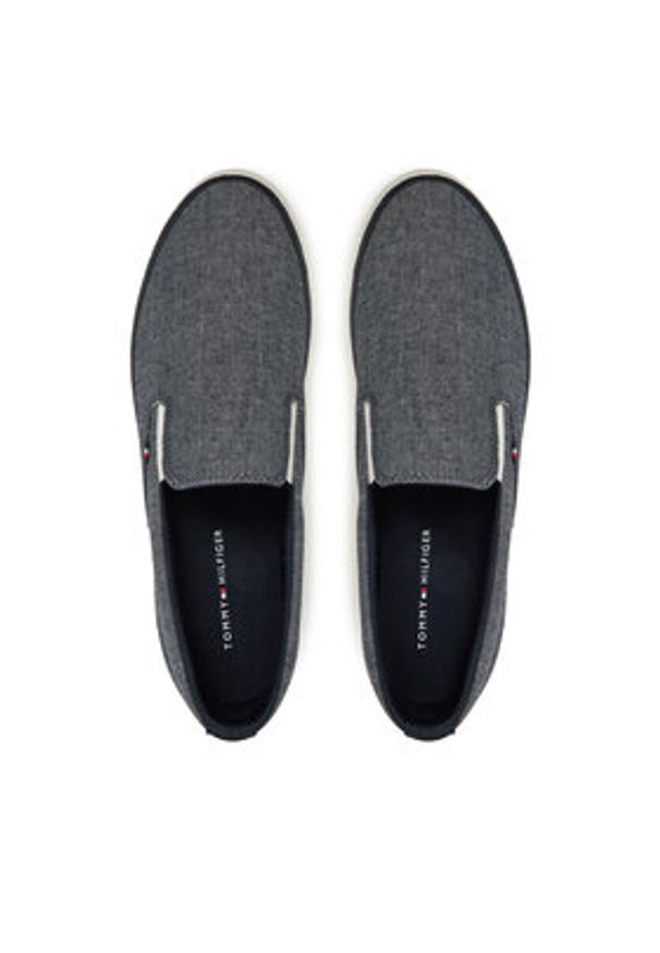 TOMMY HILFIGER - Tommy Hilfiger Tenisówki Th Hi Vulc Low Slip On Ch FM0FM05390 Niebieski. Zapięcie: bez zapięcia. Kolor: niebieski. Materiał: materiał