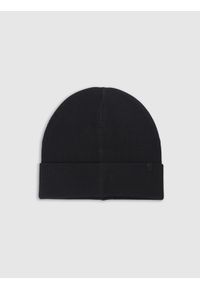 4f - Czapka beanie dziecięca - czarna. Kolor: czarny. Materiał: bawełna, dzianina, materiał. Sezon: wiosna. Styl: sportowy, casual, klasyczny