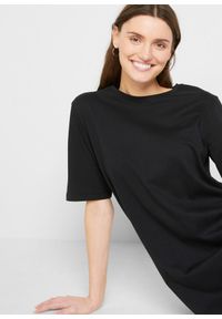 bonprix - Sukienka shirtowa oversized (2 szt.), z czystej bawełny. Kolor: czarny. Materiał: bawełna