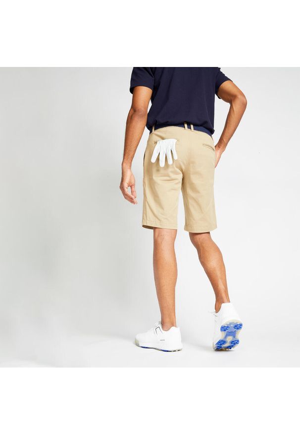 INESIS - Spodenki do golfa chino męskie Inesis MW500. Kolor: beżowy. Materiał: materiał, elastan, poliester, bawełna. Sport: golf