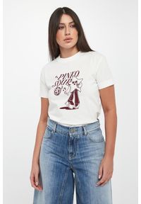 Pinko - T-shirt damski z grafiką Trapani PINKO #1