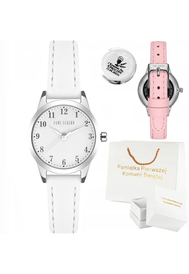 Zegarek dziecięcy Paul Lorens ALLIA - komunia + różowy pasek (SR). Kolor: różowy