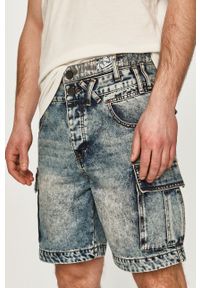 Desigual Szorty jeansowe 21SMDD01 męskie. Okazja: na co dzień. Kolor: niebieski. Materiał: jeans. Styl: casual #1