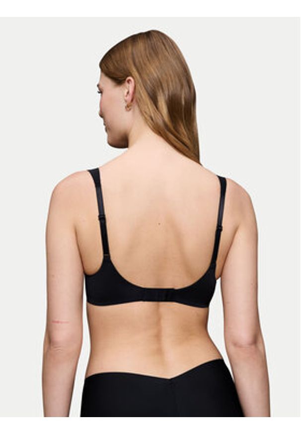 Triumph Biustonosz z fiszbiną Body Make Up Illusion 10217848 Czarny. Kolor: czarny. Materiał: syntetyk