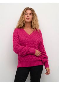 Kaffe Sweter Katinka 10507747 Różowy Loose Fit. Kolor: różowy. Materiał: syntetyk