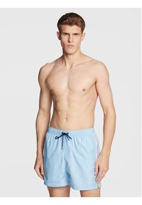 Calvin Klein Swimwear Szorty kąpielowe KM0KM00789 Błękitny Regular Fit. Kolor: niebieski. Materiał: syntetyk