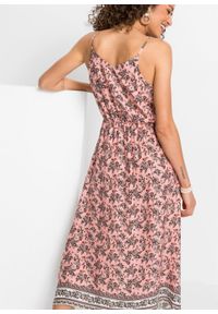 Długa sukienka LENZING™ ECOVERO™ bonprix jasnoróżowy wzorzysty. Kolor: różowy. Długość rękawa: na ramiączkach. Długość: maxi #6