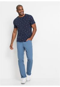 bonprix - T-shirt z czystej bawełny. Kolor: niebieski. Materiał: bawełna. Wzór: aplikacja, nadruk #3