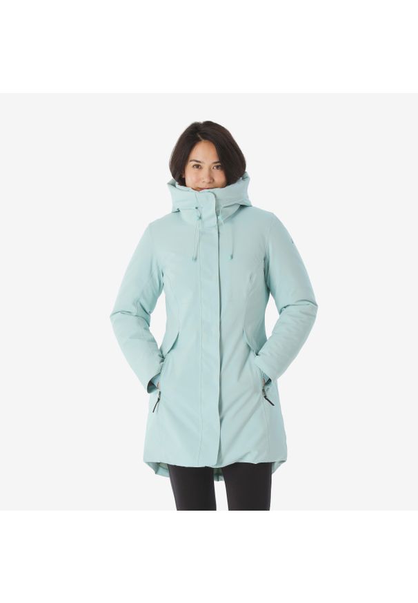 quechua - Kurtka turystyczna damska zimowa Quechua NH500 -10°C wodoodporna. Okazja: na co dzień. Kolor: zielony, niebieski, wielokolorowy. Sezon: zima. Styl: sportowy, casual