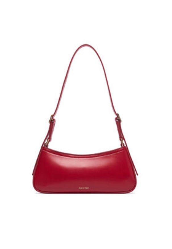 Calvin Klein Torebka Ck Small Shoulder Bag LV04F3170G Bordowy. Kolor: czerwony. Materiał: skórzane