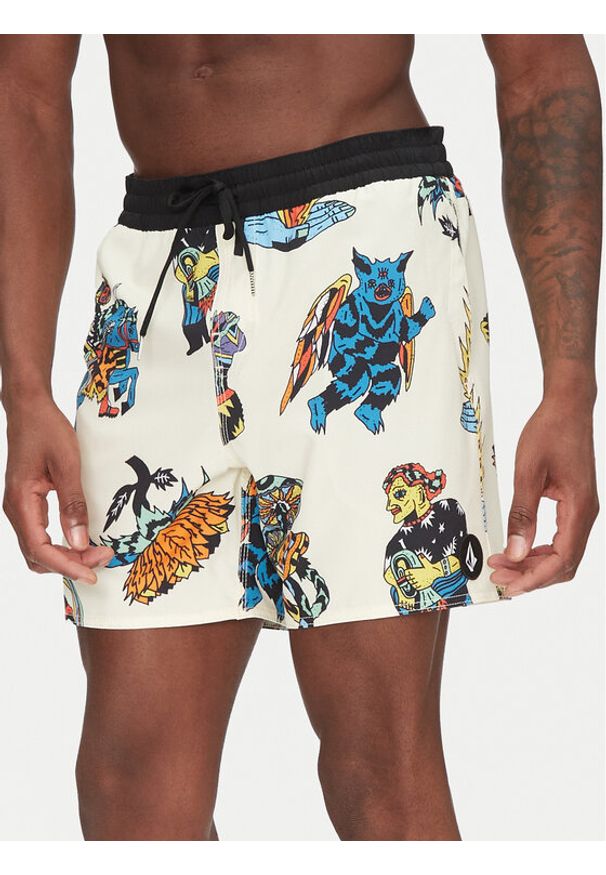 Volcom Szorty kąpielowe Bob Mollema A2512504 Écru Regular Fit. Materiał: syntetyk