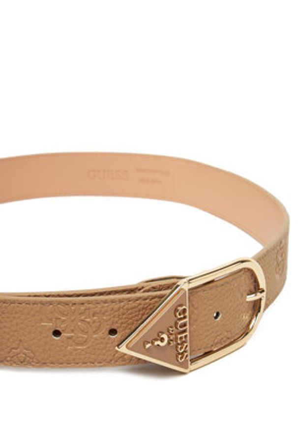 Guess Pasek Damski BW9223 P5235 Beżowy. Kolor: beżowy. Materiał: skóra