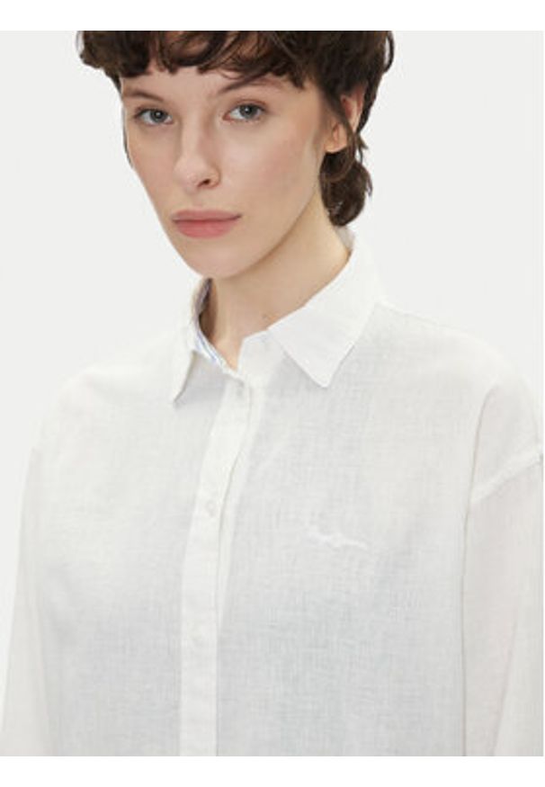 Pepe Jeans Koszula Chipper PL304993 Biały Loose Fit. Kolor: biały. Materiał: bawełna