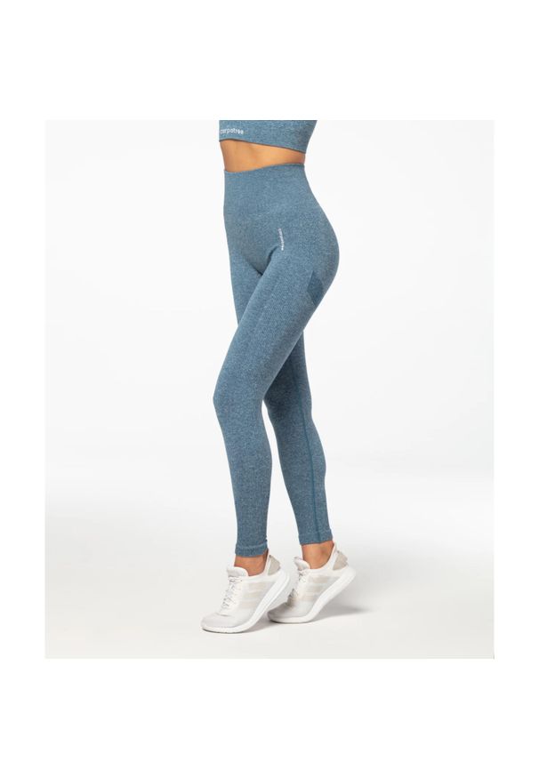 Legginsy bezszwowe Carpatree Allure niebieski melanż. Kolor: niebieski. Materiał: poliamid, materiał, elastan. Wzór: melanż. Sport: fitness
