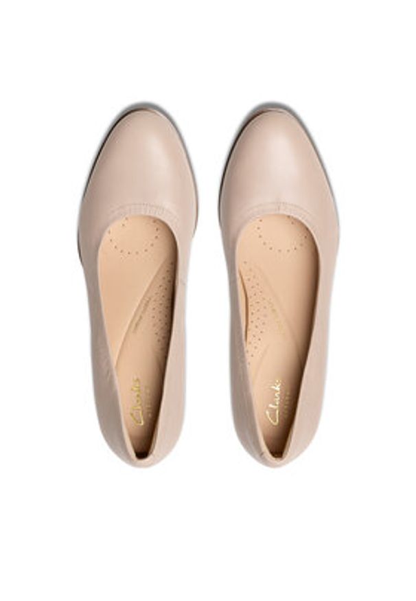 Clarks Półbuty Freva 55 26181336 Beżowy. Kolor: beżowy. Materiał: skóra