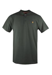 Klasyczna, Męska Koszulka Polo - Brave Soul - Kolor Khaki. Okazja: na co dzień. Typ kołnierza: polo. Kolor: brązowy. Materiał: bawełna. Sezon: lato, wiosna. Styl: klasyczny