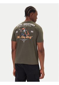 Alpha Industries T-Shirt Sky Wolf 258510 Zielony Regular Fit. Kolor: zielony. Materiał: bawełna
