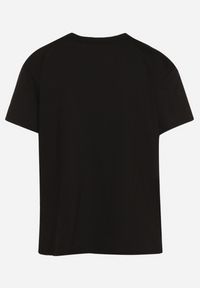 Born2be - Czarny Bawełniany T-shirt Koszulka z Krótkim Rękawem Ozdobiona Nadrukiem Tesilda. Okazja: na co dzień. Kolekcja: plus size. Kolor: czarny. Materiał: bawełna. Długość rękawa: krótki rękaw. Długość: krótkie. Wzór: nadruk, aplikacja. Styl: casual, elegancki #3
