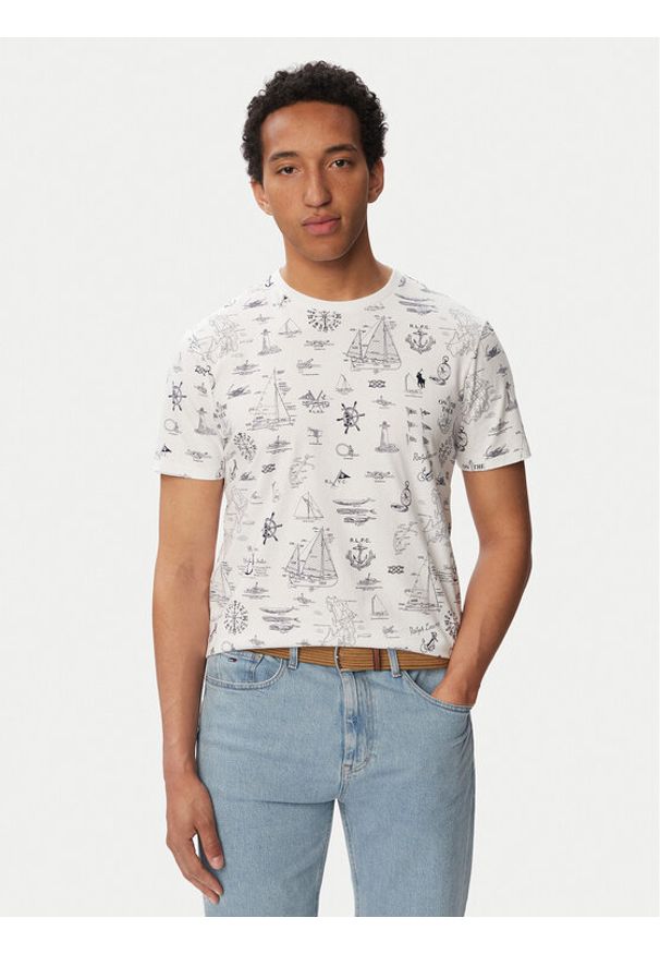 Polo Ralph Lauren T-Shirt 710B21924001 Biały Custom Slim Fit. Typ kołnierza: polo. Kolor: biały. Materiał: bawełna