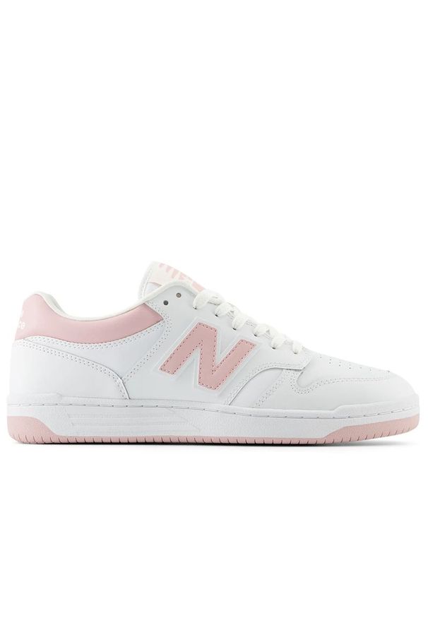 Buty New Balance BB480LOP - białe. Kolor: biały. Materiał: materiał, syntetyk, skóra. Szerokość cholewki: normalna. Sport: koszykówka
