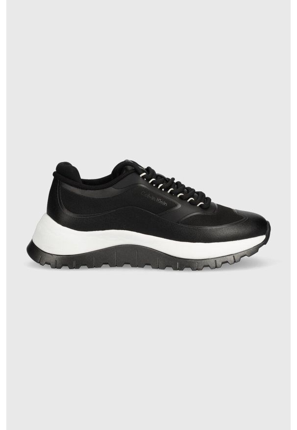 Calvin Klein sneakersy 2 PIECE SOLE RUNNER LACE UP kolor czarny HW0HW01640. Nosek buta: okrągły. Zapięcie: sznurówki. Kolor: czarny. Materiał: poliester, guma. Obcas: na platformie