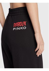 Pinko Spodnie dresowe DIABOLIK Flaviana AI22-23 PKDB 1L109E 8314 Czarny Relaxed Fit. Kolor: czarny. Materiał: bawełna, dresówka