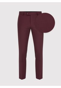 Pako Lorente - PAKO LORENTE – Spodnie garniturowe w kolorze burgundowym. Kolor: czerwony. Materiał: poliester, wełna. Styl: młodzieżowy, elegancki #9
