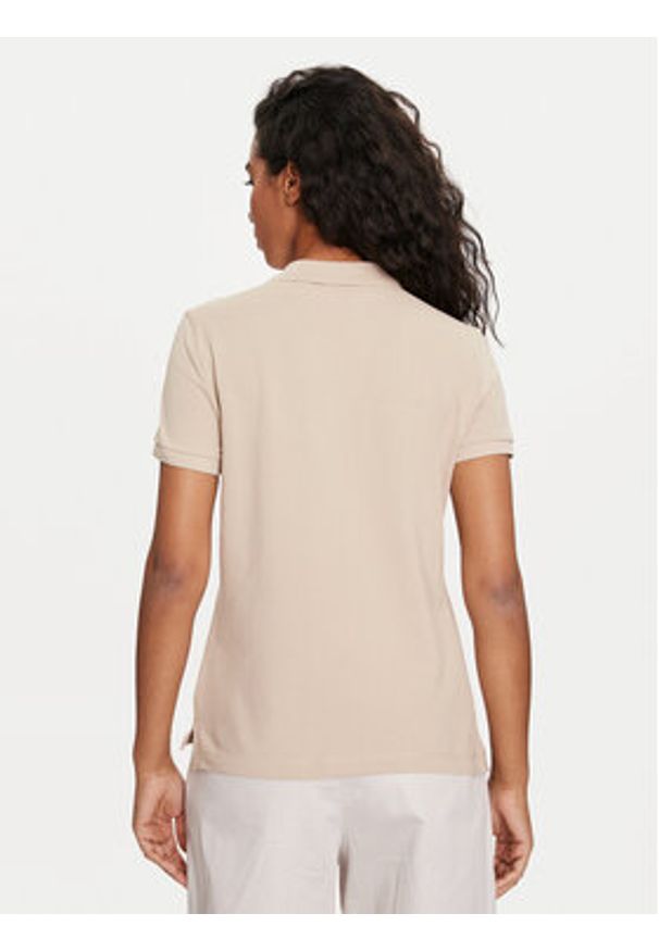 GANT - Gant Polo Shield 4200870 Beżowy Slim Fit. Typ kołnierza: polo. Kolor: beżowy. Materiał: bawełna