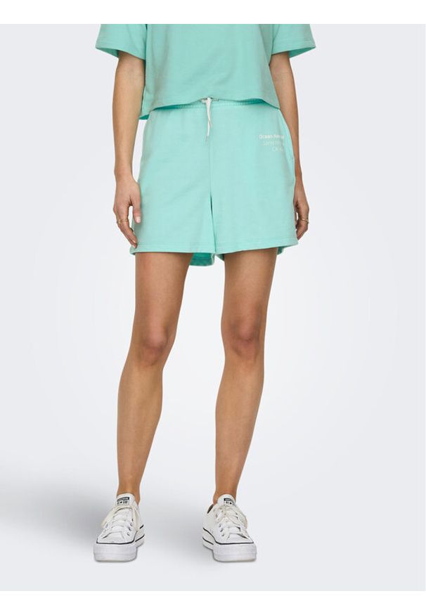 only - ONLY Szorty sportowe 15293692 Zielony Regular Fit. Kolor: zielony. Materiał: bawełna