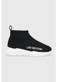 Love Moschino buty kolor czarny. Nosek buta: okrągły. Kolor: czarny. Materiał: guma. Obcas: na platformie