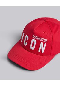 DSQUARED2 - Czerwona czapka z daszkiem. Kolor: czerwony. Materiał: bawełna. Wzór: napisy, haft #2
