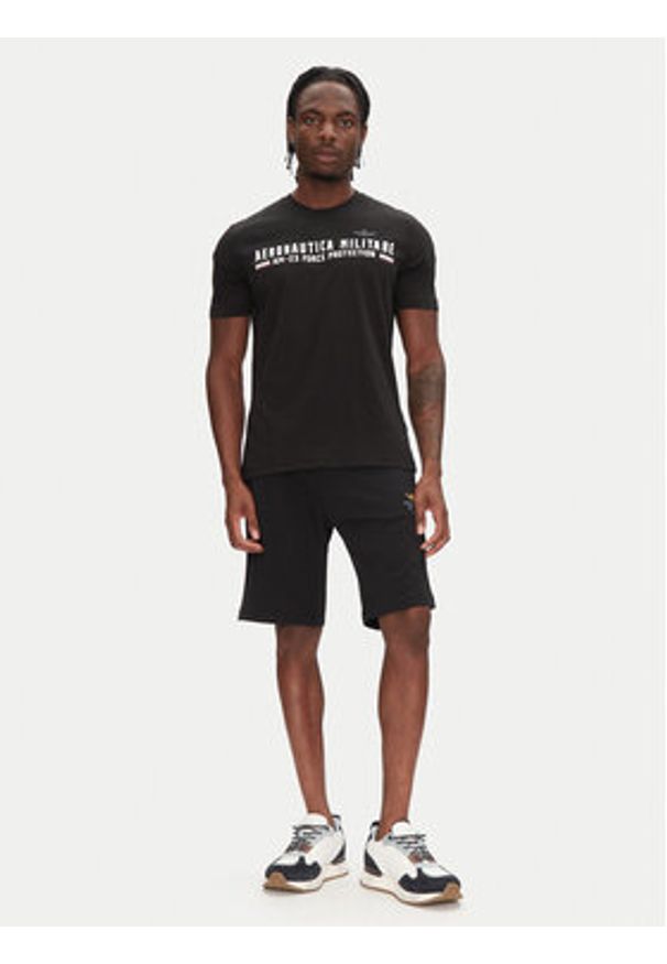 Aeronautica Militare Szorty sportowe 251BF017F459 Czarny Regular Fit. Kolor: czarny. Materiał: bawełna. Styl: sportowy