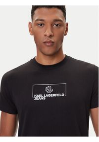 Karl Lagerfeld Jeans T-Shirt A4M17020 Czarny Slim Fit. Kolor: czarny. Materiał: bawełna