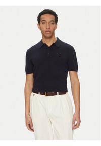 TOMMY HILFIGER - Tommy Hilfiger Polo Essential MW0MW37396 Granatowy Regular Fit. Typ kołnierza: polo. Kolor: niebieski. Materiał: bawełna