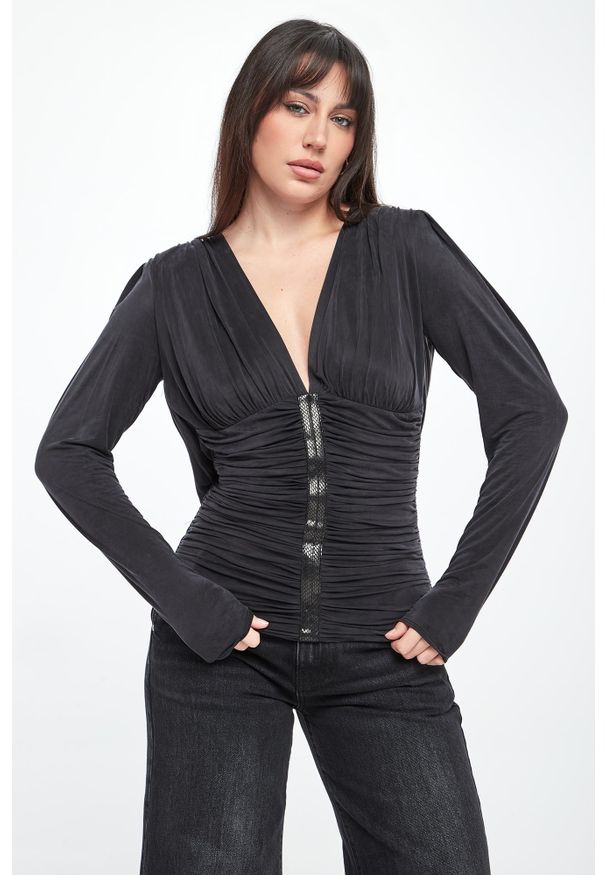 Elisabetta Franchi - Bluzka damska z marszczeniami ELISABETTA FRANCHI