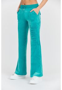 Juicy Couture - JUICY COUTURE Damskie turkusowe spodnie desowe Layla Jewelled Low Rise Pant, Rozmiar XS. Kolor: niebieski. Materiał: materiał, poliester, elastan #6