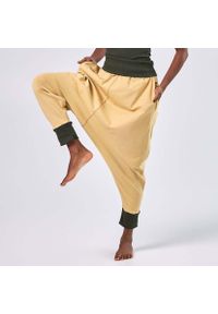 SAMARALI - Haremowe spodnie do jogi Samarali. Kolor: beżowy, zielony, wielokolorowy. Materiał: bawełna, elastan, materiał. Sport: joga i pilates