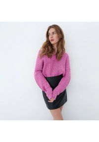 Mohito - Różowy sweter oversize - Fioletowy. Kolor: fioletowy