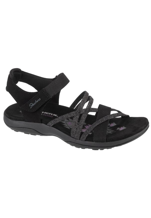 skechers - Sandały damskie, Reggae Slim - Meadow Grazer. Kolor: czarny