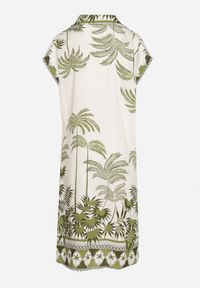 Born2be - Zielona Koszulowa Sukienka Oversize z Wiskozą Folassa. Okazja: na co dzień. Typ kołnierza: kołnierzyk klasyczny. Kolor: zielony. Materiał: wiskoza. Długość rękawa: krótki rękaw. Typ sukienki: koszulowe, oversize. Styl: klasyczny, casual, elegancki #6